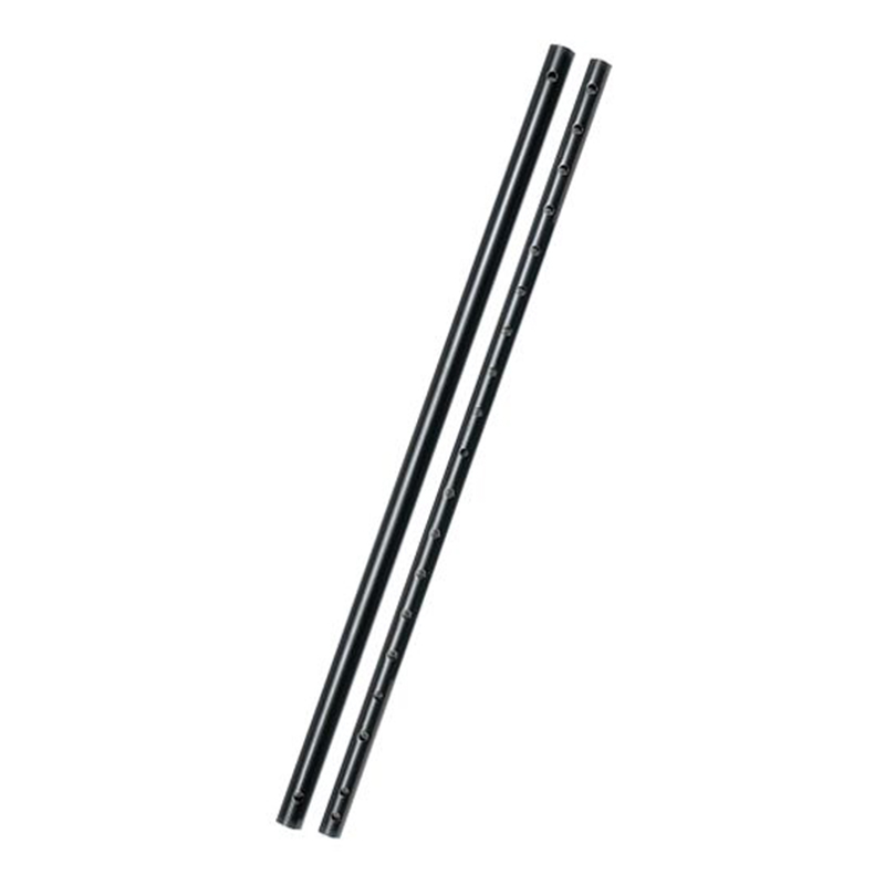 Tauris Acc808 Extension Pole Pair of black adjustable trekking pole segments with evenly spaced lock holes.