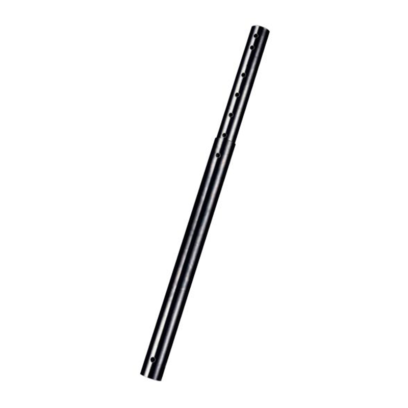Tauris Acc819 Extension Pole Black metal cylindrical tube with multiple evenly spaced holes along its length.