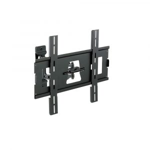 Universal articulating TV wall mount bracket with dual vertical rails and center plate.