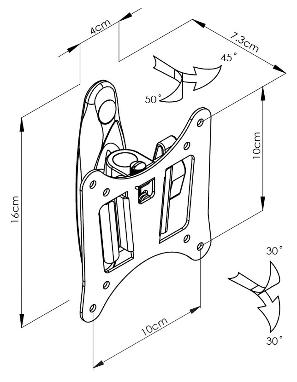 Tauris Cmw422 Adjustable wall-mounted guitar mount with neck rest and mounting plate.