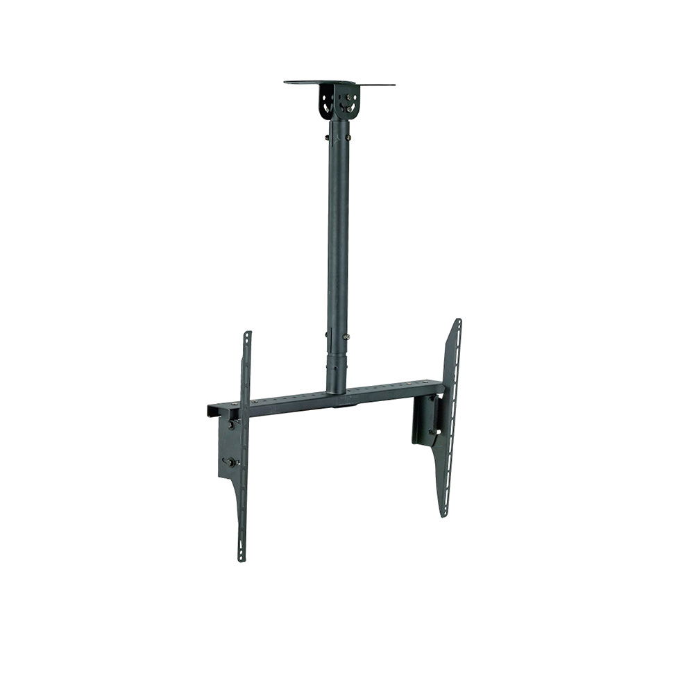 Tauris Plac0014 Ceiling-mounted flat-screen tv bracket with vertical support pole and end mounting plates.