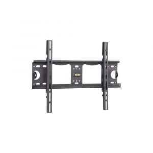 VESA-compatible wall-mount bracket for flat-screen TV with dual vertical rails and built-in bubble level.