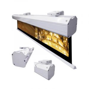 White linear LED light bar with mounting brackets, displaying a gold-toned mural panel.