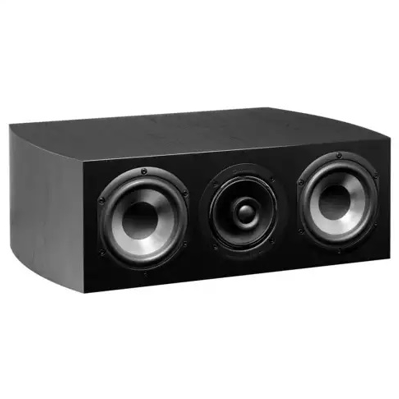 Cabasse Socoa Mc170 Black rectangular speaker enclosure with three round drivers: left, center, and right.