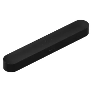 Sonos wireless soundbar in matte black with top touch controls and subtle LED indicators.