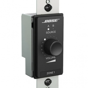 Bose wall mounted audio controller with A and B source selector and large volume knob, labeled Zone 1.