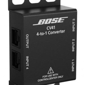 Bose CV41 4-to-1 converter, rack-mountable black enclosure with four inputs and one output.