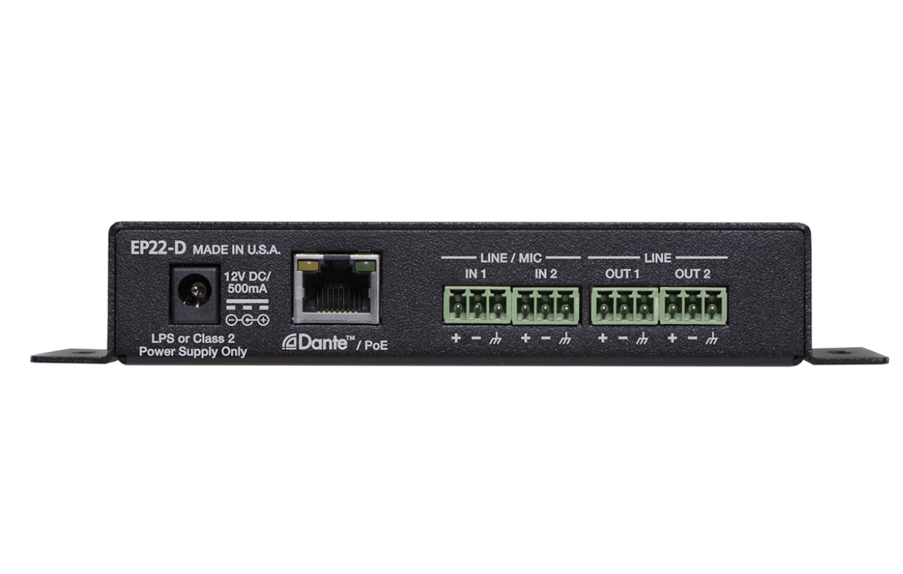 Bose Controlspace Ep22-D 2X2 Endpoint Ep22-d dante two-channel audio interface with line/mic inputs and line outputs, 12v dc power, poe, made in usa.