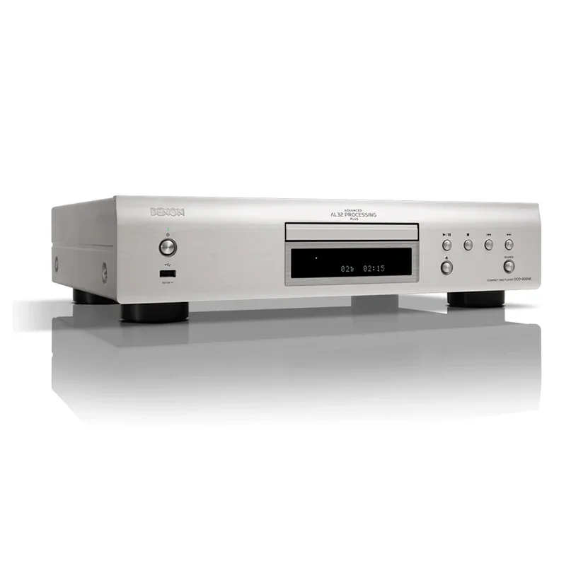 Denon Dcd-900Ne Denon dcd-800ne cd player with al32 processing, silver finish, front-loading tray.