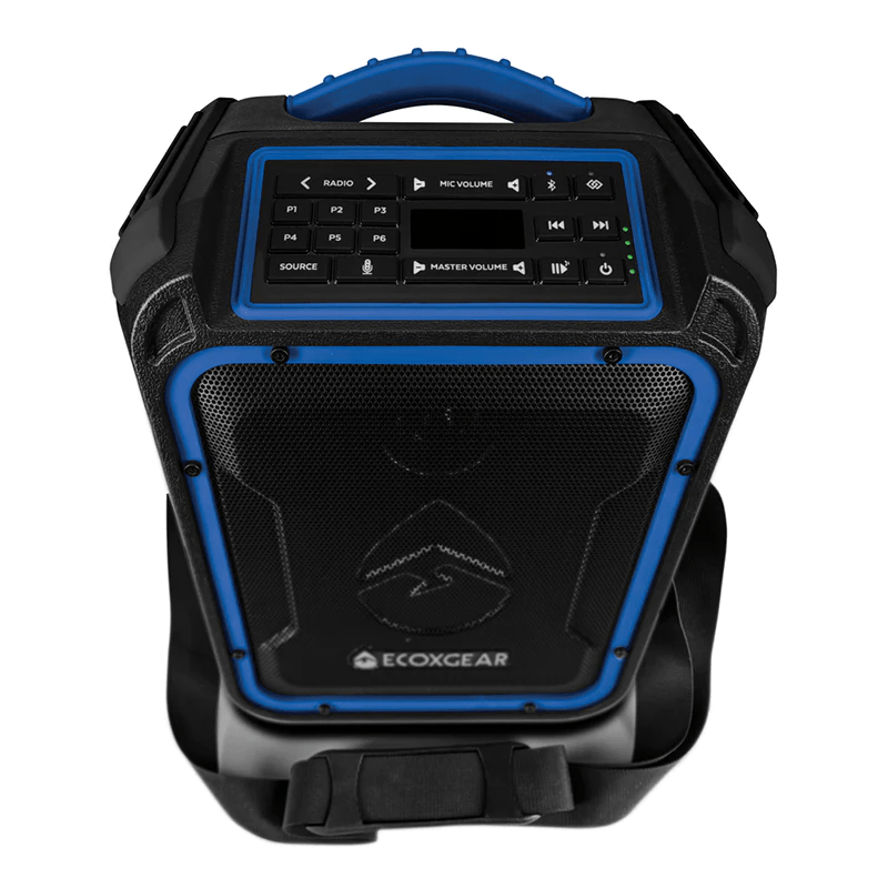 Ecoxgear Ecoxplorer Ecoxgear portable rugged bluetooth speaker with blue trim and top handle