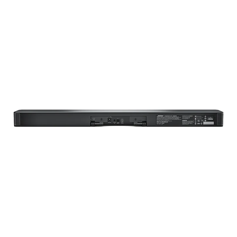 Bose Videobar Vb1 Slim black soundbar, rear view showing hdmi, optical, usb, and power connectors.
