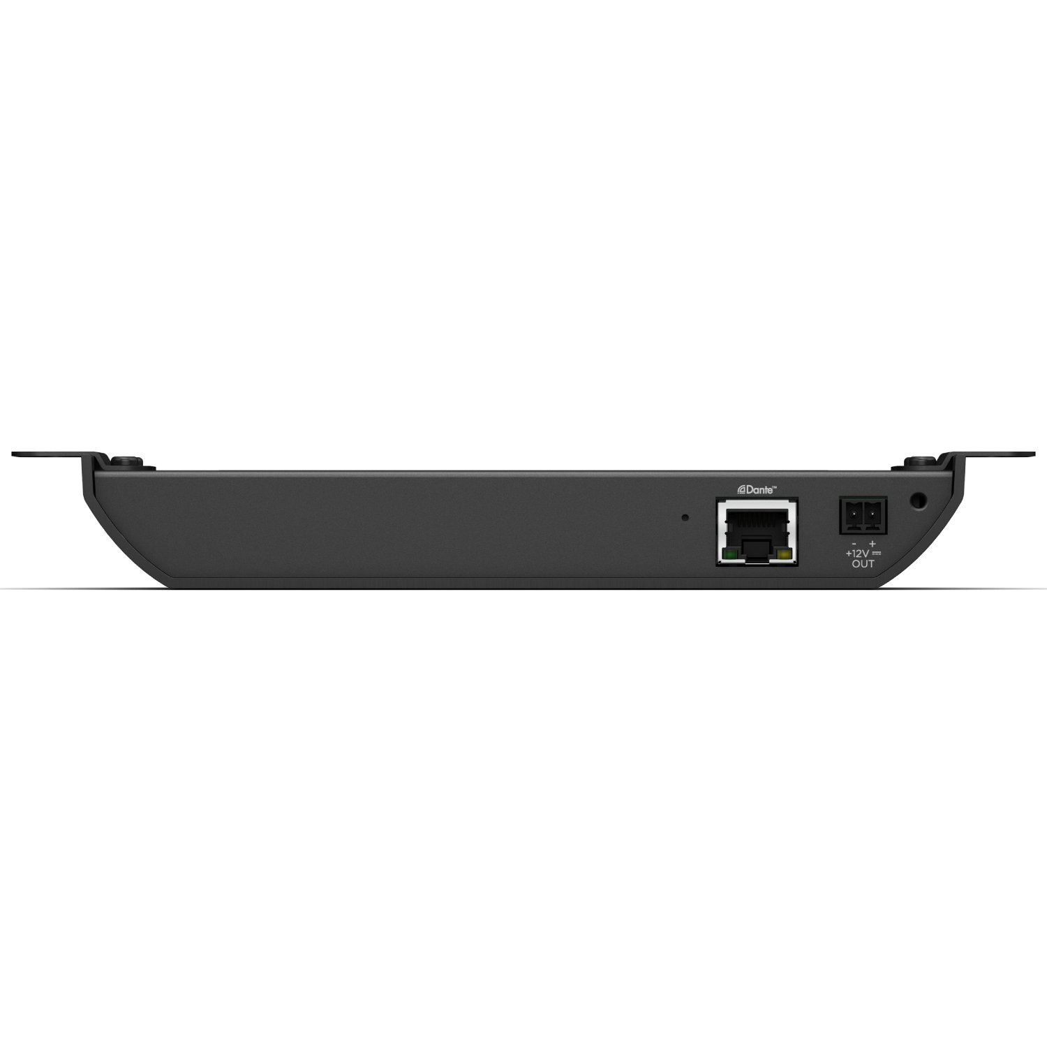 Bose Controlspace Ex-4Ml 4Ch Mic/Gpio Dante Utb Dante network audio interface with rj-45 ethernet port and +12v output power connector.