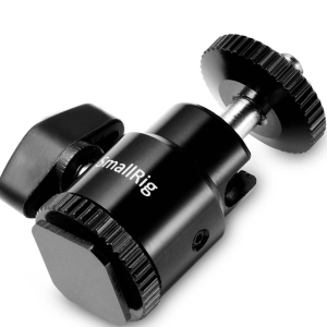 SmallRig black metal camera accessory clamp with knurled adjustment wheel.
