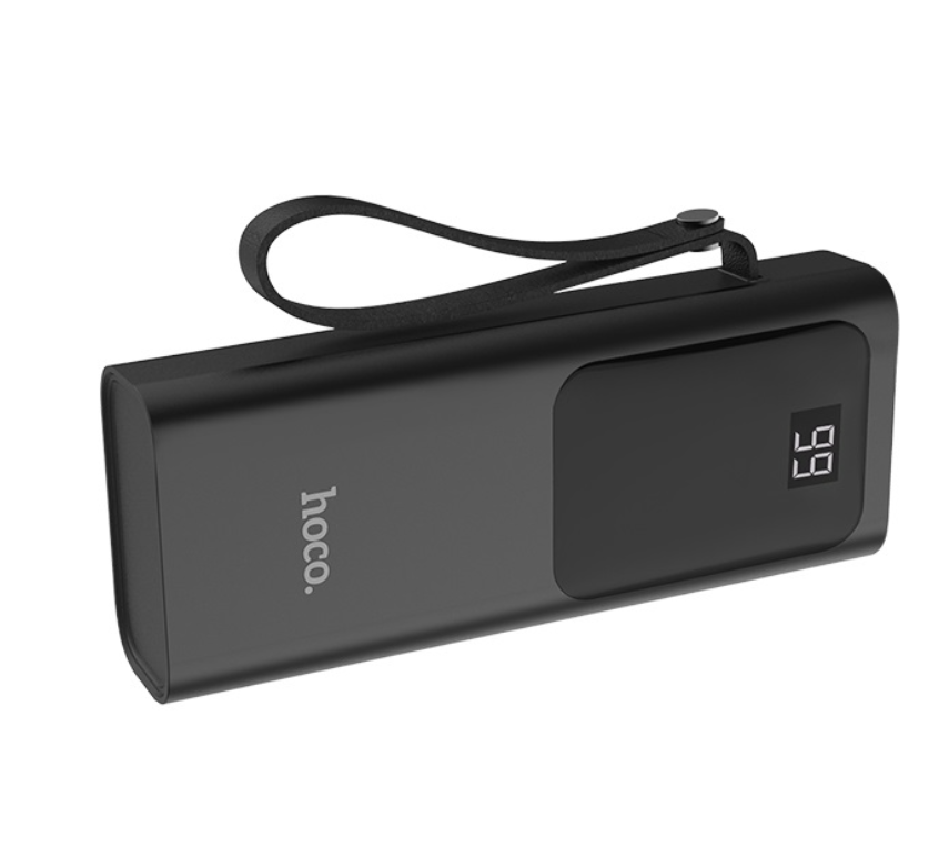 Hoco Power Bank “J41 Treasure” 10000Mah Hoco portable power bank with led digital display and attached wrist strap.