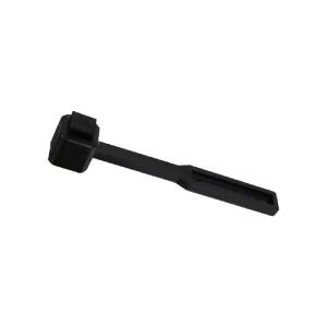 Black plastic tool with square block head and long slender shaft ending in a hollow rectangular tip.