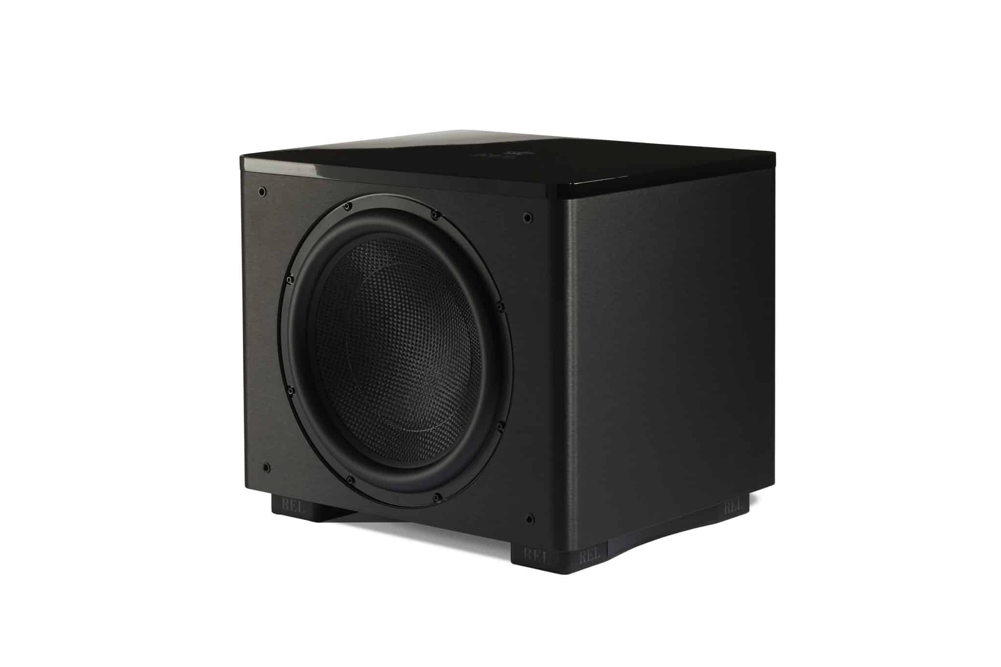 Rel Ht/1510 A black rel ht/1510 subwoofer on a white background.