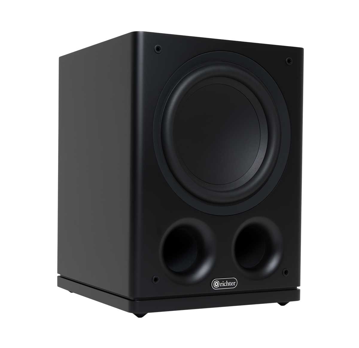 Richter Thor 10.6 S6 Subwoofer Speaker Richter black subwoofer with a large front woofer and two front bass ports