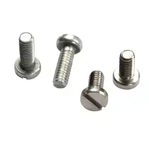 Interdyn Assorted metal screws with flange and pan heads; various lengths, including slotted and phillips drives.