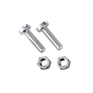 Interdyn Two chrome-plated hex bolts with matching hex nuts.