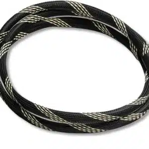 Interdyn Braided black and white audio cable with circular multi-pin connectors on both ends