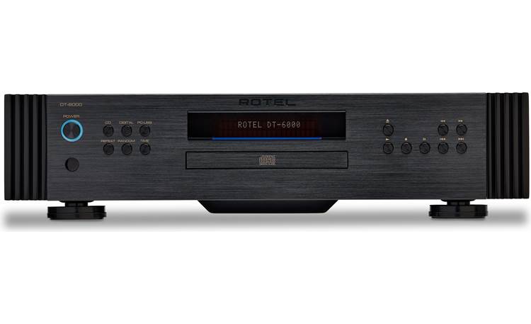 Rotel Dt-6000 Dac Transport Rotel dt-6000 cd player with slot-loading drive, blue power ring, brushed black finish.
