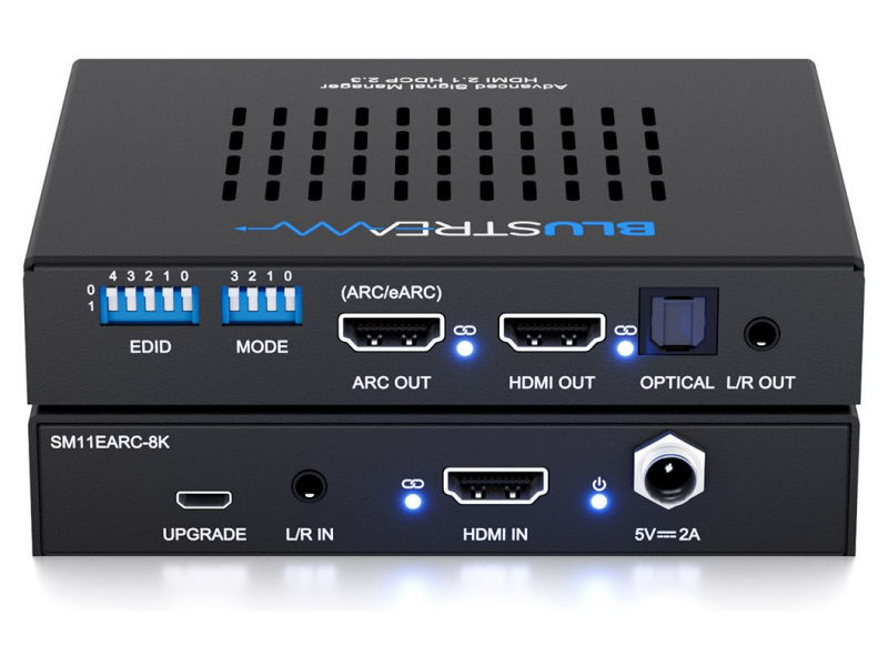 Blustream Sm11Earc-8K Blustream sm11earc-8k hdmi arc/earc audio extractor with arc and hdmi outputs, optical and l/r outputs, and hdmi input.