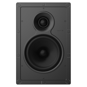 Quadral two-way speaker with a small dome tweeter above a large woofer on a gray front panel