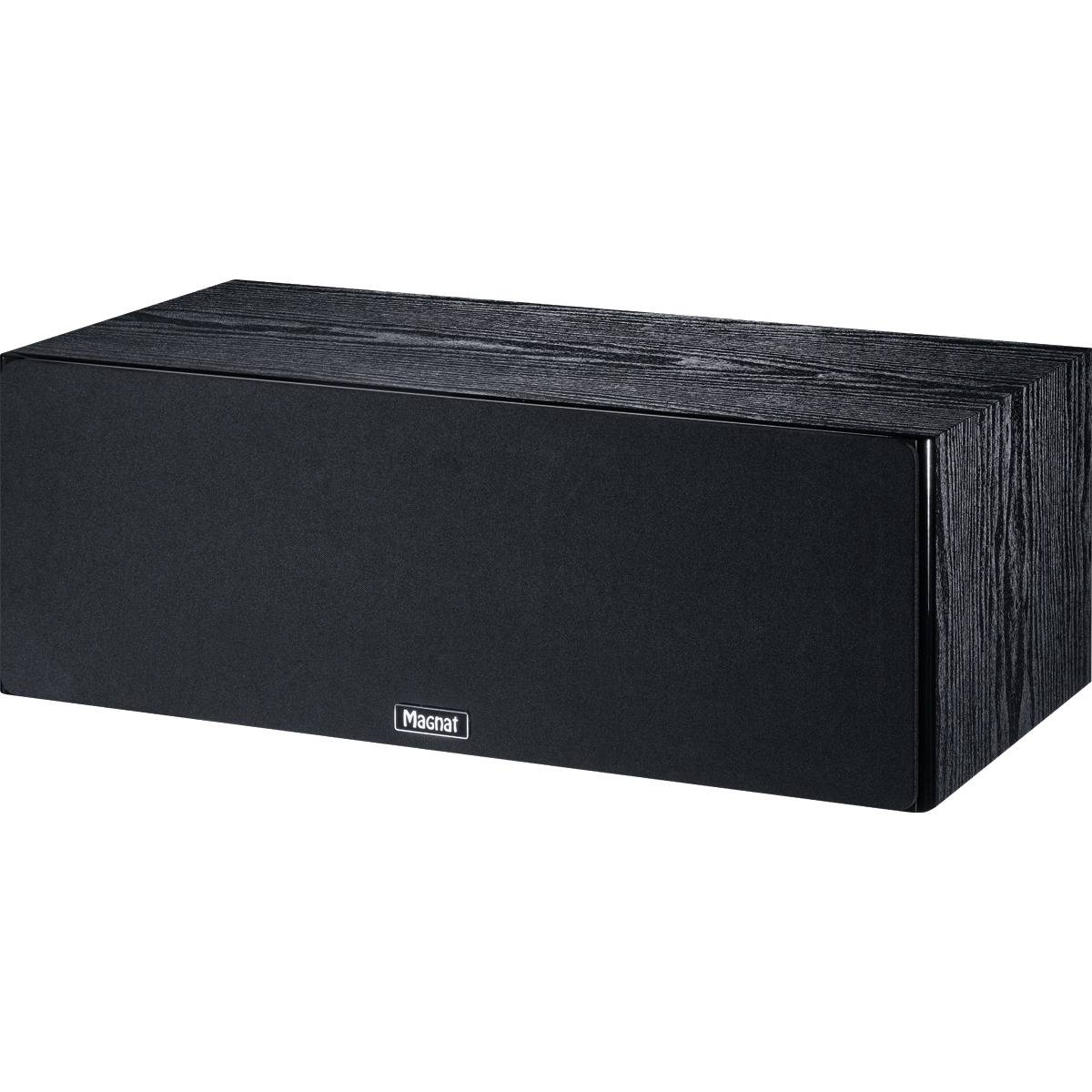 Magnat Signature Center 53 Center Speaker Magnat speaker with black fabric grille and dark woodgrain cabinet.