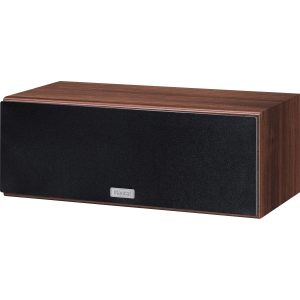 Magnat wooden veneer speaker with black fabric grille