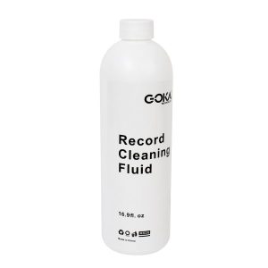 GOKA Record Cleaning Fluid bottle, white plastic, 16.9 fl oz.