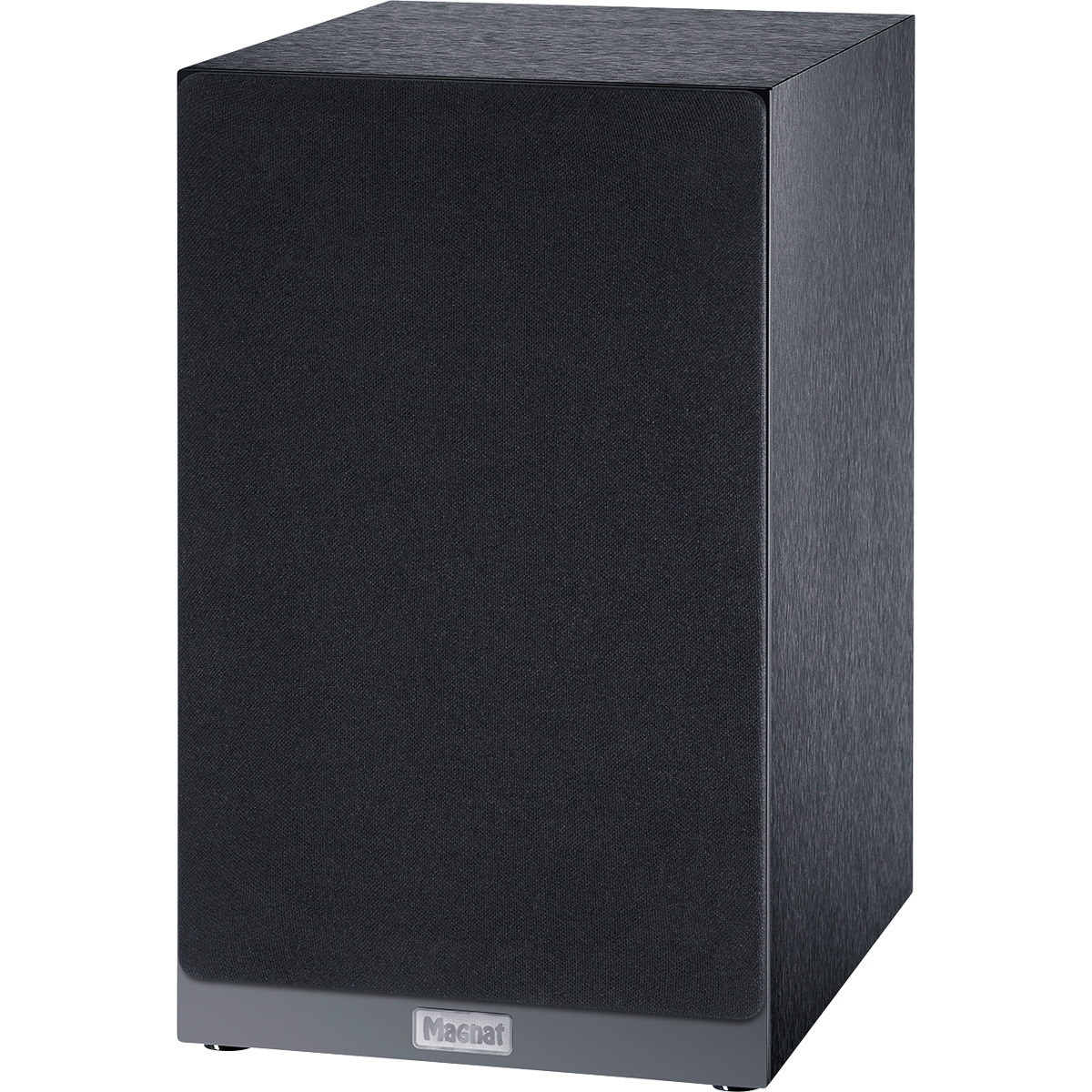 Magnat Multi Monitor 220 Bluetooth Speakers Magnat floorstanding loudspeaker with a black fabric grille and dark wood veneer cabinet.
