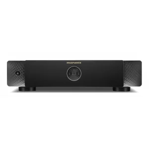 MARANTZ Model M4 Amplifier with black front panel, central circular control dial, textured side panels, and feet.