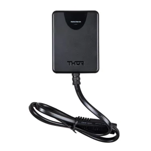 THOR power adapter with black rectangular housing, PROTECTION ON indicator, and attached cable