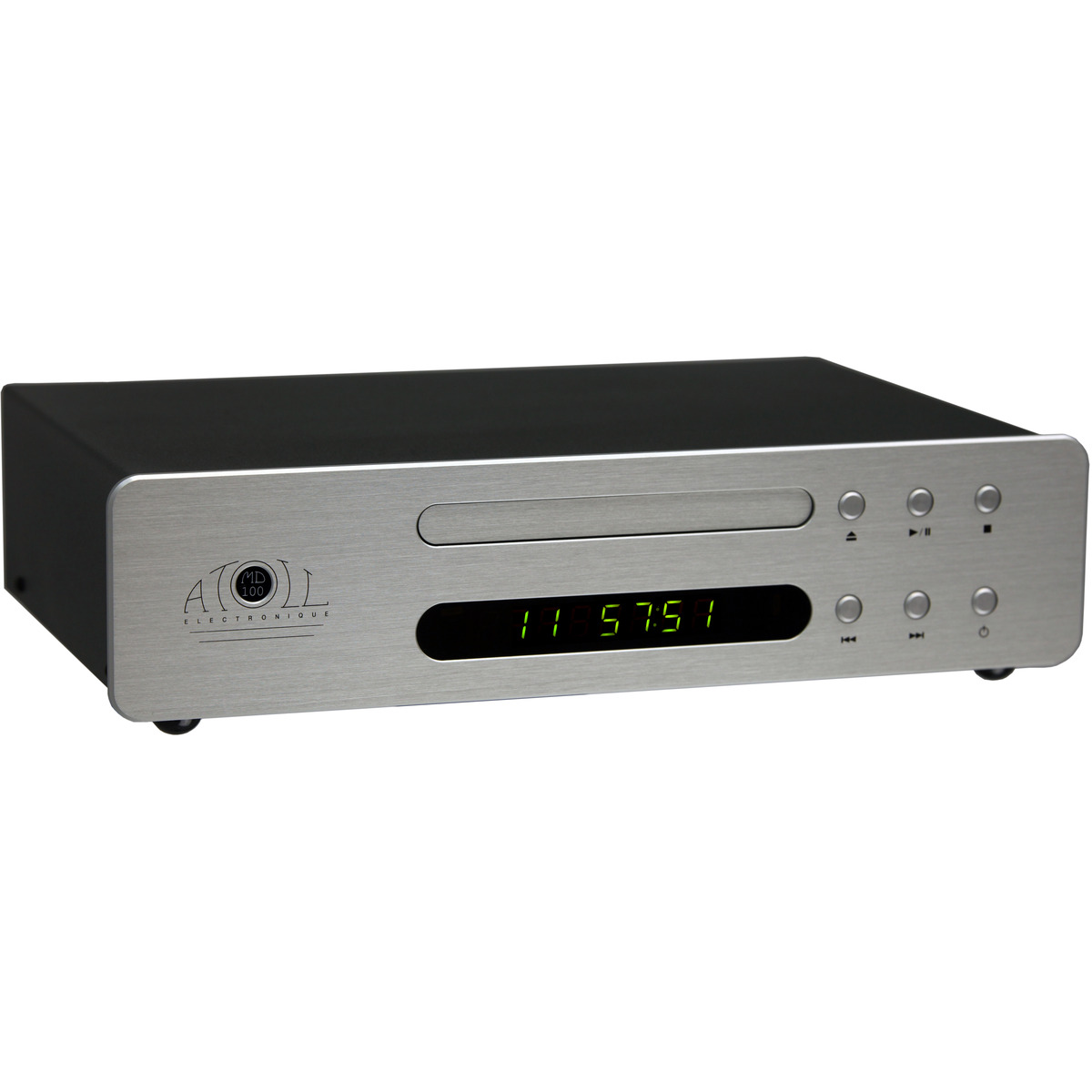Atoll Electronique Md100 Atoll electronique md 100 cd player with brushed aluminum front panel and green led display.