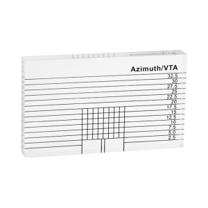 Azimuth/VTA reference card with grid and measurement scale