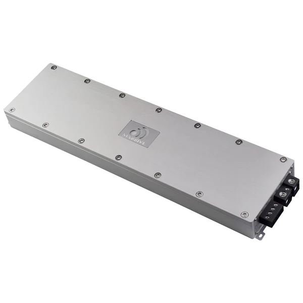 Massive Audio P8 Metal rectangular electrical enclosure with a screw-fastened lid, logo plaque, and a right-side black terminal block.