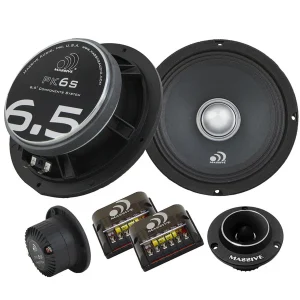 Massive PK6S 6.5 inch component car speaker system with two woofers, tweeter, and crossovers