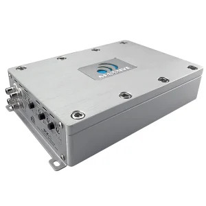 Passive brand aluminum RF module with multiple coax connectors on one side.
