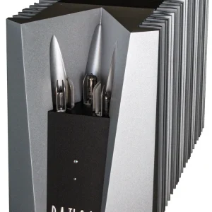 Pathos vacuum tube audio amplifier with large side heatsinks and exposed tubes.
