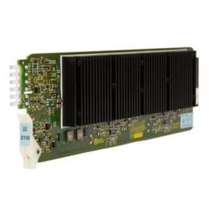 Industrial PCIe graphics accelerator card with a large black heatsink on a green PCB.