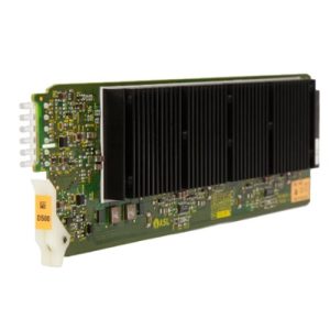PCIe expansion card featuring a tall black heatsink, green board, and a white connector labeled D500.