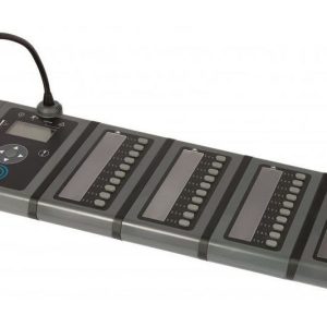 Modular multi-channel audio mixer with gooseneck microphone and cartridge-like module banks