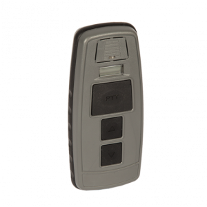 Gray PTI handheld remote control with two black arrow buttons for up and down.