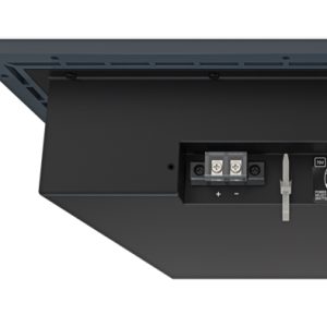 Square LED ceiling panel light with white frame and back view showing driver and terminal block.