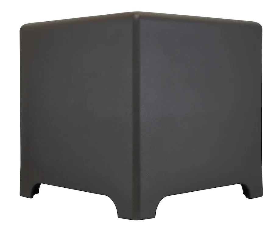 Sonance Hs12T Sub Hardscape Sub Black cube-shaped plastic planter with rounded corners and short recessed feet.