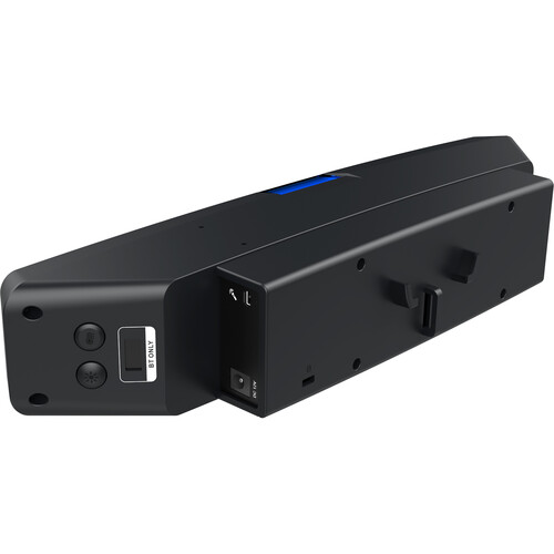 Aver Vb130 Black industrial power module with usb-c port and mounting bracket, blue indicator light.