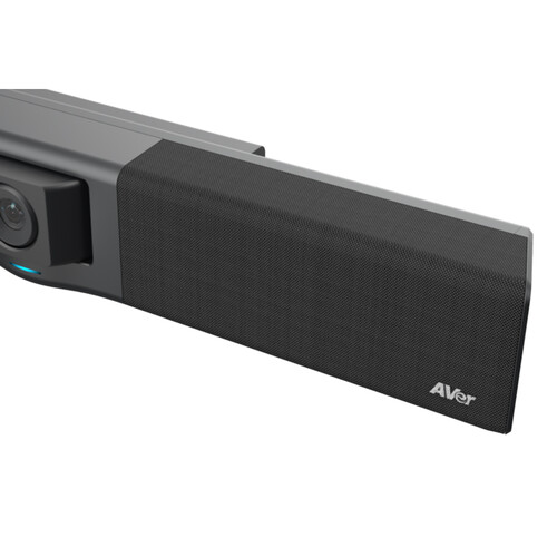 Aver Vb342 Pro Aver video conferencing soundbar with integrated camera, blue led, and black fabric grille