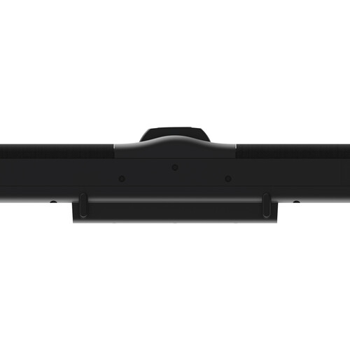 Aver Vb342 Pro Top-down view of a long black mounting rail with a silver curved handle and clamp brackets.