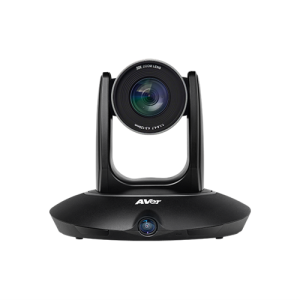 AVer PTZ camera with a 12x zoom lens mounted on a rounded base.