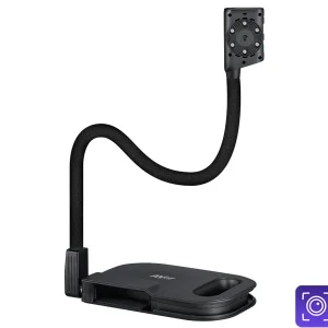 AVer desk webcam with flexible gooseneck and clamp-style mounting base.